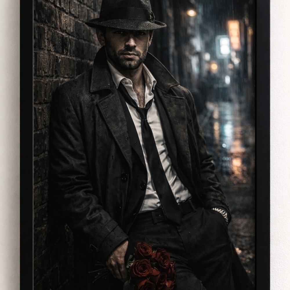 Sophisticated A.I. Print Man In A Suit In A 8x10 Frame